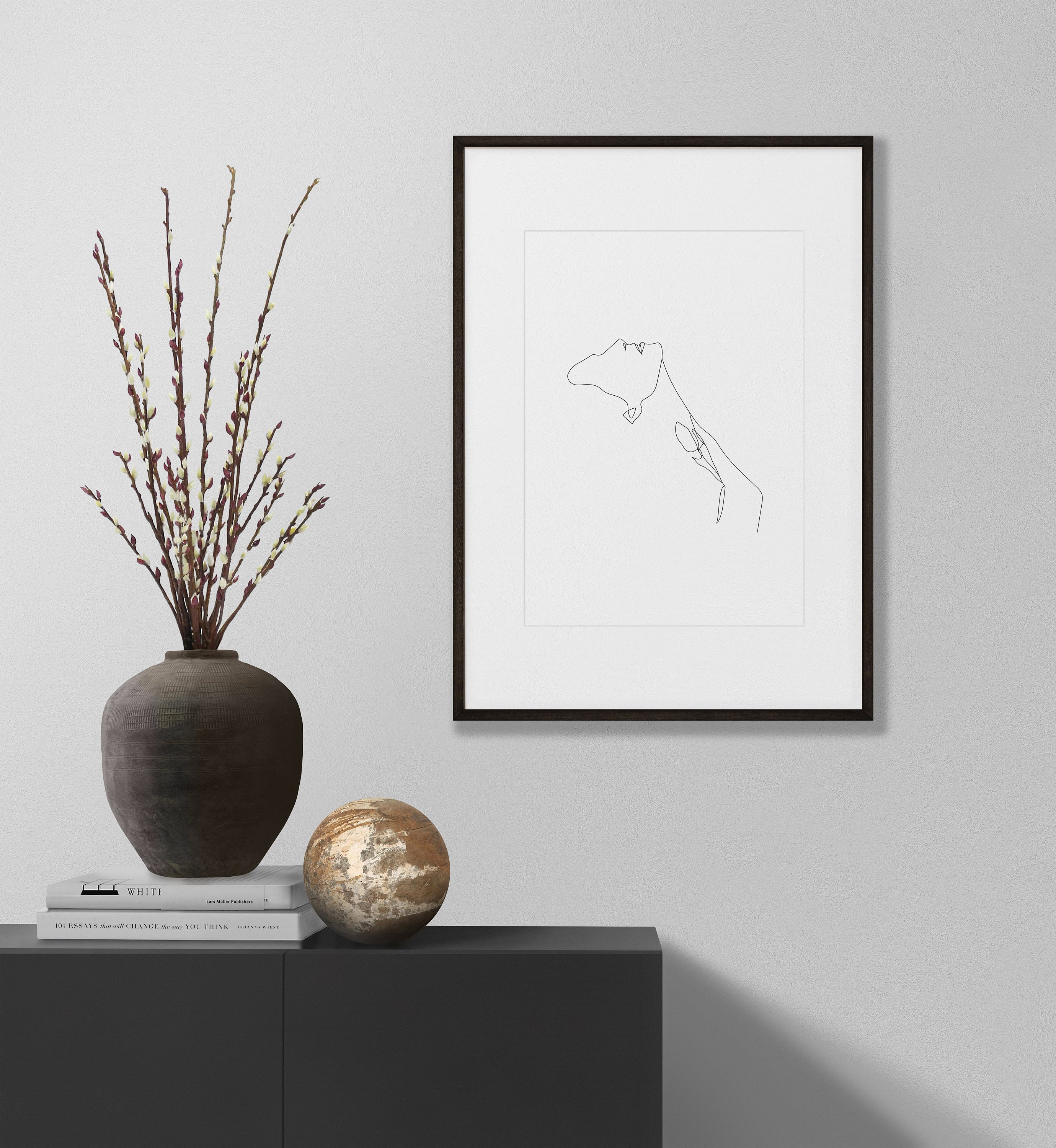 Woman Fine Line Abstract Printable Wall Art, Instant Download, Woman ...