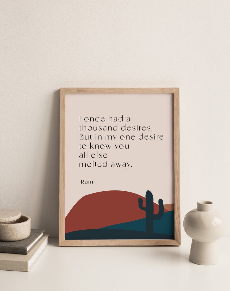 Printable Rumi Poetry Wall Art Print, Minimalist Love Quote Print ...
