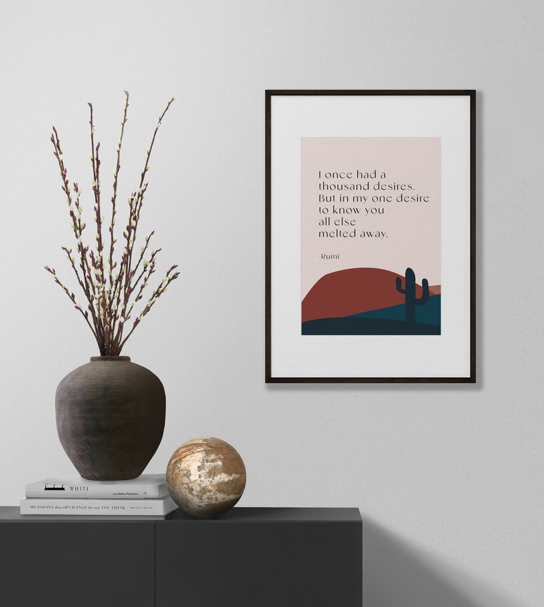 Printable Rumi Poetry Wall Art Print, Minimalist Love Quote Print ...