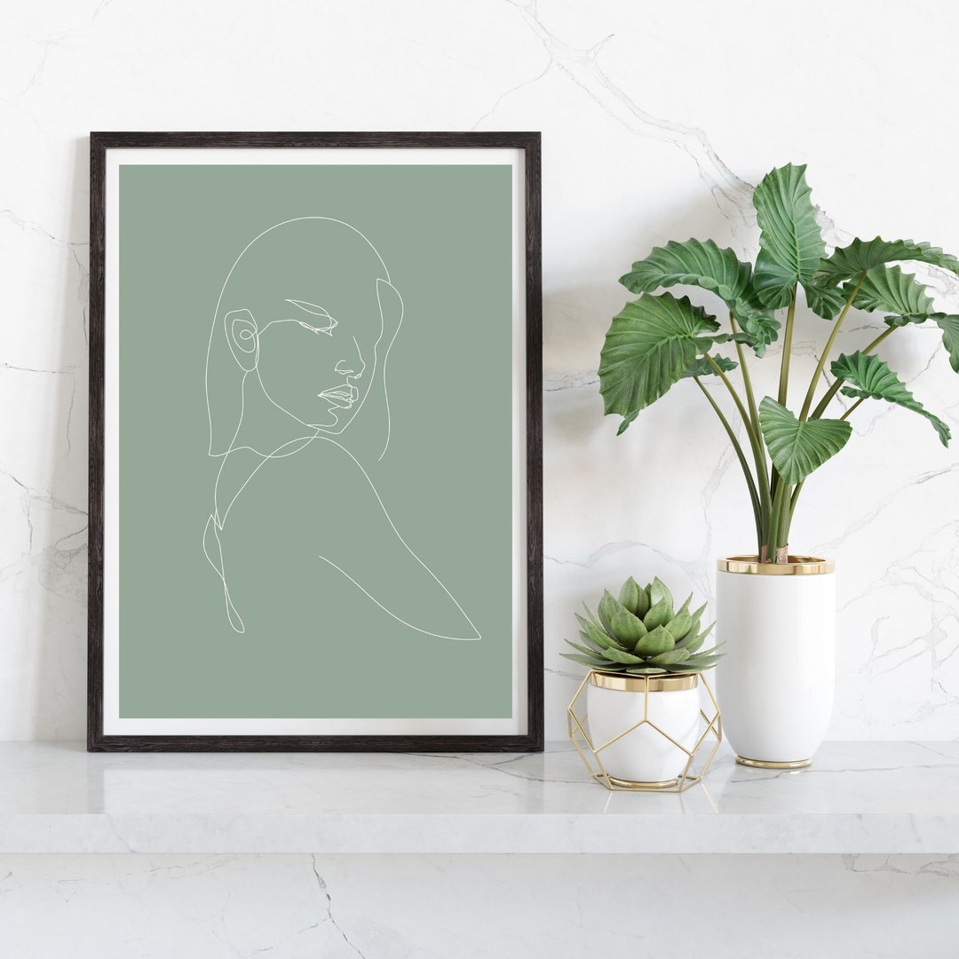 Fine Line Abstract Print, Instant Download, Abstract, Mint Colour ...