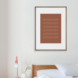 Daydreaming Minimalist Wall Art Prints Boho Home Decor Terracotta Printable Poster Digital Download Art Retro Style Typography Wall Decor image 3