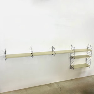 vintage String Regal | Nisse Strinning | made in sweden | danish modern 1970s  | elm wood | wall unit shelve system wandregal Regalsystem