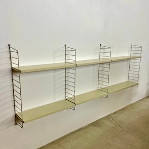 vintage String Regal | Nisse Strinning | made in sweden | danish modern 1970s  | elm wood | wall unit shelve system wandregal Regalsystem