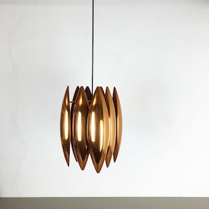 Original 1960s copper &quot;KASTOR&quot; Pendant Light by Jo Hammerborg for Fog & Mørup, Denmark| midcentury modern STILNOVO | danish modern