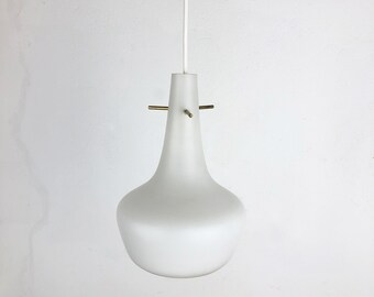 Original Midcentury Modernist Opal Glass Tube Hanging Light