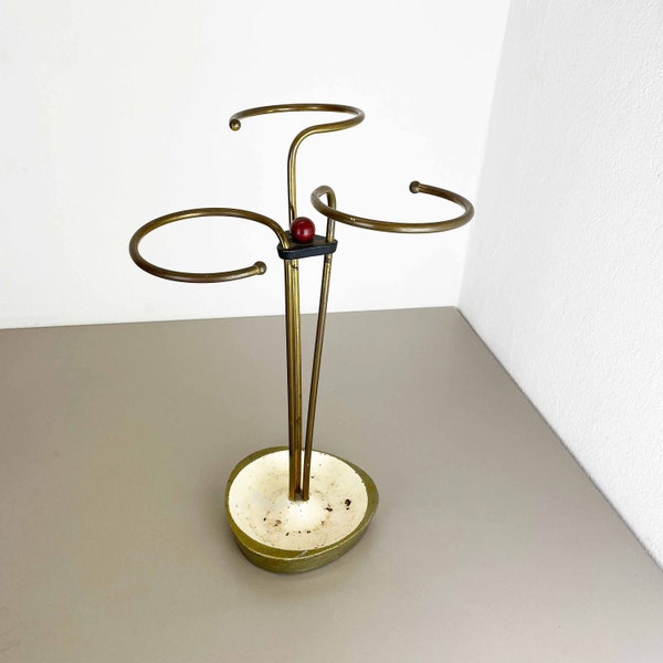 Original Mid-Century Metal Brass Modernist Bauhaus Umbrella Stand Germany, 1950s Schirmständer | midcentury modern STILNOVO | danish modern