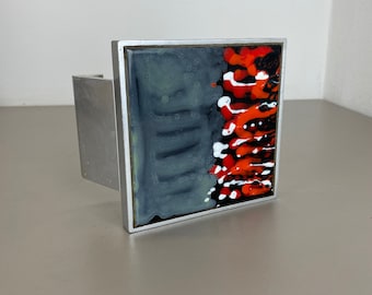 Midcentury Brutalist Metal and ceramic door push handle by Juliette Belarti, Belgium 1970s | midcentury modern STILNOVO | danish modern No 2