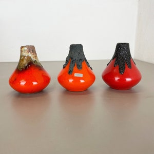 set of 3 original 1970s ceramic studio pottery Vase by Roth Ceramics, Germany | BISQUIT Space Age | midcentury modern