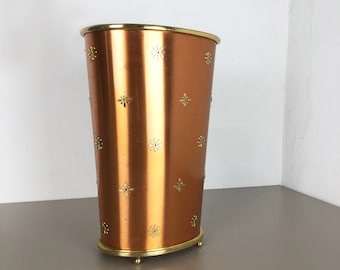 original 1950s german minimalist copper umbrella stand Schirmständer by Vereinigte Werkstätten München | midcentury modern | art deco