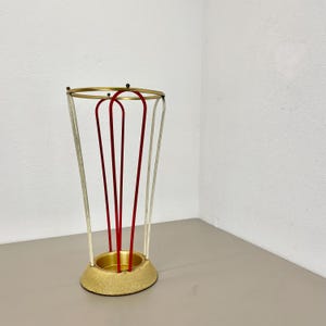 Original looped Metal Brass Modernist Bauhaus Umbrella Stand Germany, 1950s | midcentury modern STILNOVO | danish modern art deco