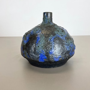 Abstract Ceramic Studio Pottery Vase by Gerhard Liebenthron, Germany, 1970s modern art interior design vintage