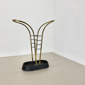Original Mid-Century Metal Brass Modernist Bauhaus Umbrella Stand Germany, 1950s | midcentury modern STILNOVO | danish modern art deco