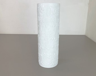 Large OP Art Vase Porcelain Vase by Martin Freyer for Rosenthal, Germany | BISQUIT | midcentury modern