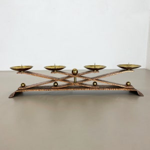 2,8 Kg Hagenauer Style Brutalist Copper + Brass Candleholder, Austria 1950 | kerzenleuchter kerzenständer  midcentury modern