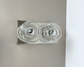 Original metal chrome Glass Wall Sconce Space Age Cosack Lights, Germany 1970s |  danish modern | midcentury modern | eames