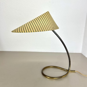 midcentury modern looped brass Table Light by J.T KALMAR attrib., Austria, 1950s