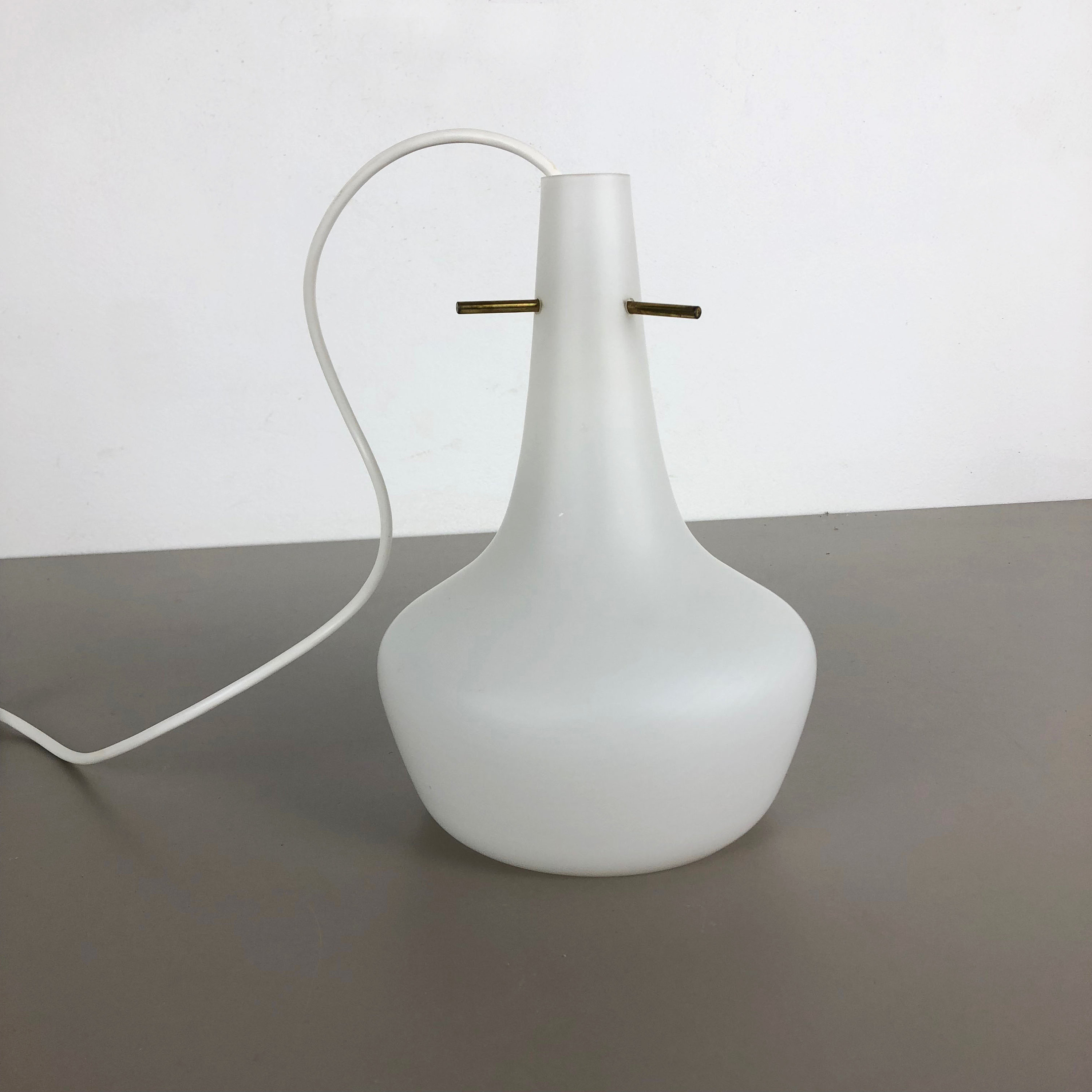 Original Midcentury Modernist Opal Glass Tube Hanging Light