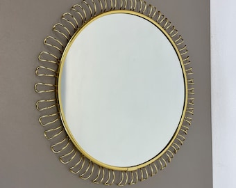 Mid Century Wall Mirror Joseph Frank Vintage Convex Spiegel Brass