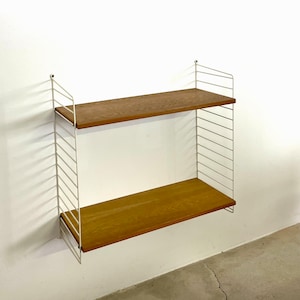 super rare 60s oak wood String Wall Unit | Nisse Strinning String regal | made in sweden | danish modern | wall unit shelve system Ladder
