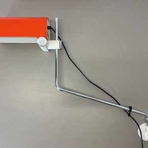 Large Adjustable orange metal wall Light by Wilhem Braun-Feldweg for Doria Lights, 1970s, Germany | midcentury modern | hollywood regency