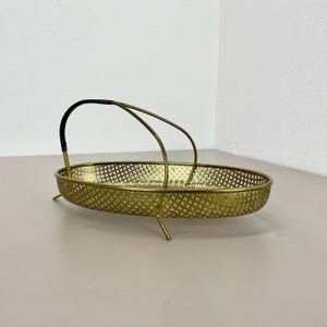 Modernist Brass bowl &quot;HOLE Pattern&quot; in Style of Mathieu Matégot, France 1950s | midcentury modern MATEGOT | danish modern art deco