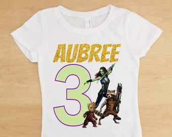 Guardians of the Galaxy Birthday Outfit, Guardians of the Galaxy Tutu, Girls Guardians of the Galaxy Personalized Shirt, Groot Shirt