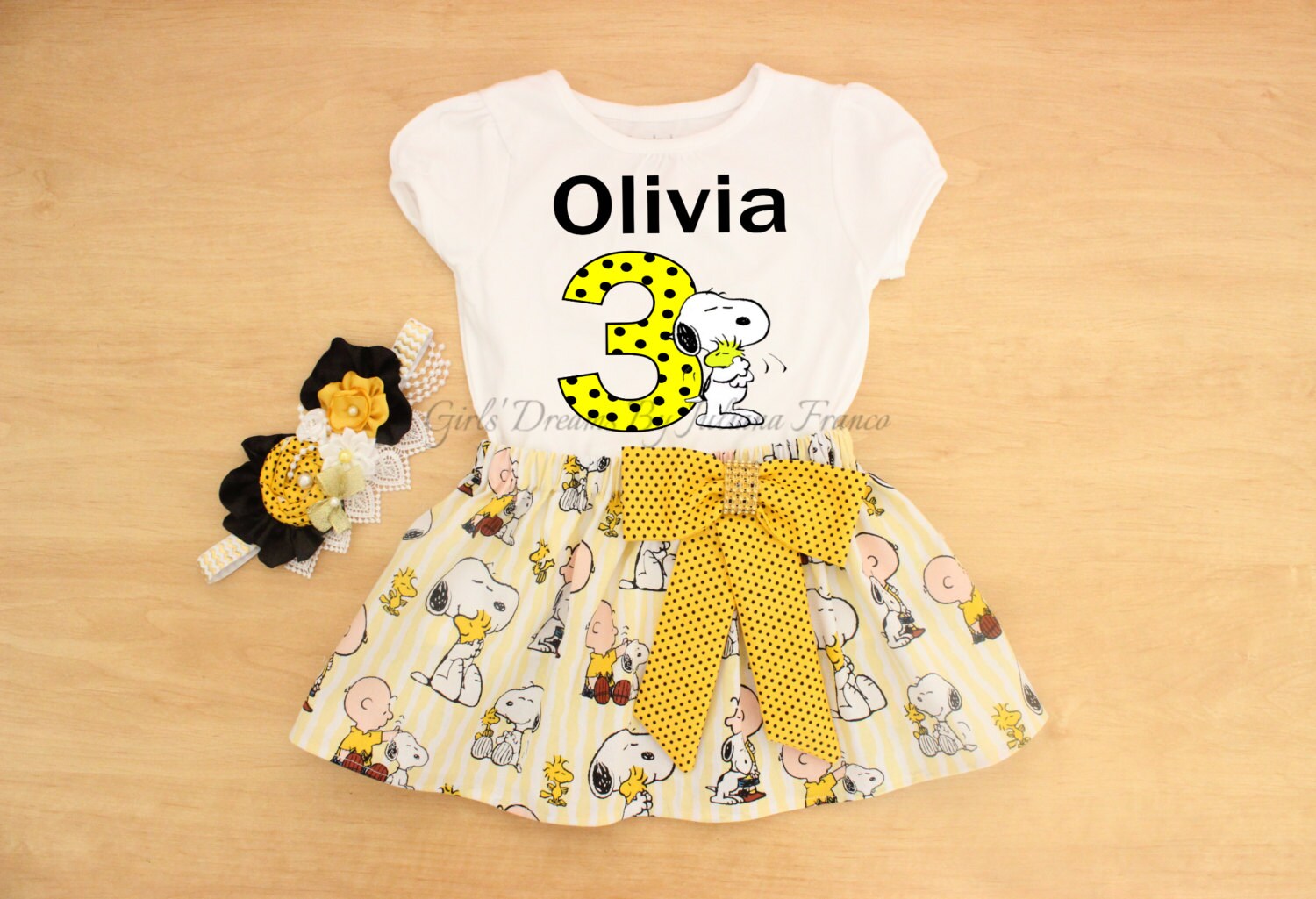 Snoopy Birthday Outfit Snoopy Tutu Personalized Snoopy Etsy