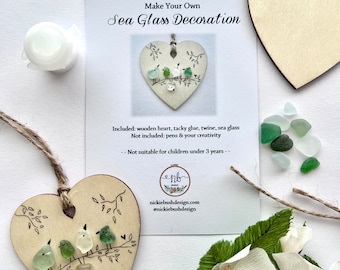 Sea Glass Craft Kit, Make Your Own Heart Decoration