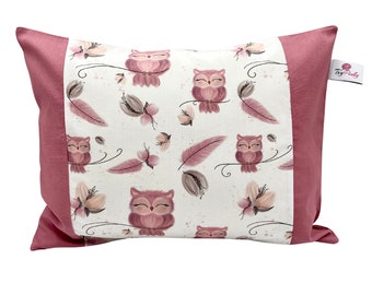 Cushion cover "Boho Owls Old Pink" 30 x 40 cm cushion cover for pillows 100% cotton BW girls nursery gift for birth