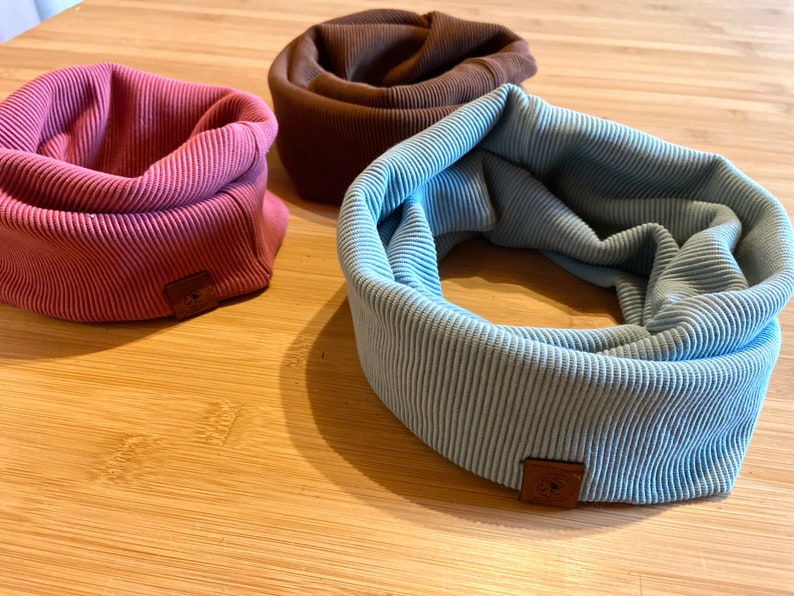 Loop scarf babies toddler children 3 sizes 20 colors to choose from ribbed jersey or with warm fleece lining spring winter children's scarf image 6