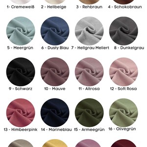 Autumn winter beanie hat for adults made of ribbed jersey with faux leather label 20 colors personalized for women and men image 4