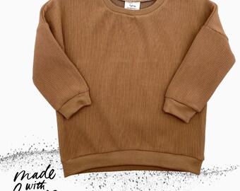 Sweater for children made of organic rib jersey deer brown size 74 / 80 available immediately!!! Girl Boy Baby Toddler