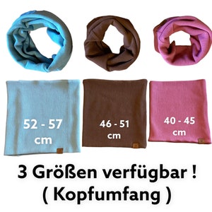 Loop Schal Babys Kleinkind Kinder 3 Größen 20 Farben zur Auswahl aus Rippjersey oder mit warmer Fleece Fütterung Frühling Winter Kinderschal Bild 4