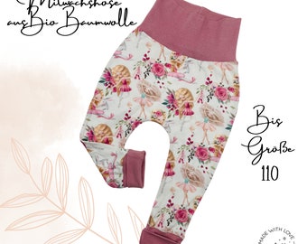 Organic bloomers "Ballerina with rabbit" baby toddler children girls many sizes children's pants growing pants gift for birth baby pants
