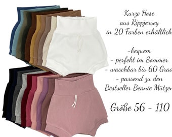 Kurze Hose für Kinder aus Rippjersey Sommerhose 20 Farben Mädchen Junge Baby Kleinkind, Geschenk Ostern, Geschenk geburt