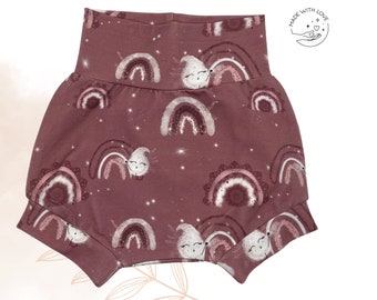 Kurze Hose für Kinder Größe 56 - 110  Bummie aus Jersey Regenbogen Zuckerwatte Mauve