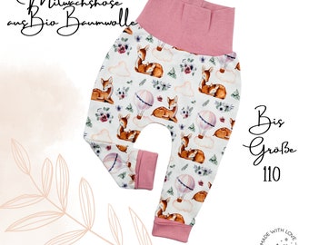 Organic pump pants "Mama and baby deer" baby toddler children boy girl many sizes children's pants wax pants gift for a birth birthday