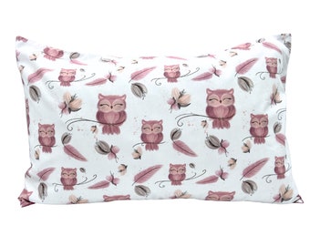 Cushion cover Boho owls old pink 40 x 60 cm cushion cover for pillow owl 100% cotton BW children's pillow sleeping pillow gift birthday