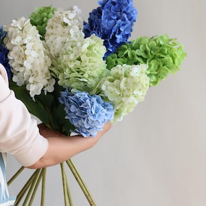 29&quot; Faux Cone Hydrangea Real Touch Flowers Stem, Luxury Realistic Artificial Flowers, DIY Floral/Wedding/Home/Kitchen Decors, Holiday Gifts