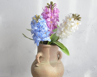 16" Real Touch Artificial Hyacinth Flowers in Blue, Purple, White, Faux Hyacinth, Home Wedding Decor Flowers, DIY Florals, Centerpieces