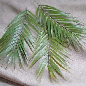 Feuille de palmier Artificielle Areca Feuilles de palmier fausses feuilles tropicales Plam Décorations Mariage Verdure image 1