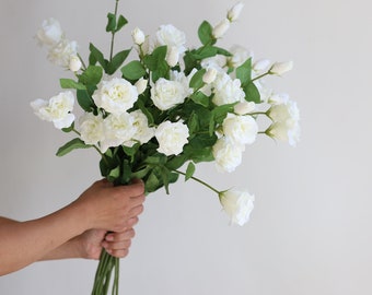 27.5" Faux Real Touch Lisianthus Eustoma Blossom Branch-Cream, DIY Florals | Wedding/Home Decoration/Bouquets/Centerpieces | Gifts For Her
