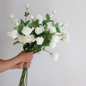 27.5" Faux Real Touch Lisianthus Eustoma Blossom Branch-Cream, DIY Florals | Wedding/Home Decoration/Bouquets/Centerpieces | Gifts For Her