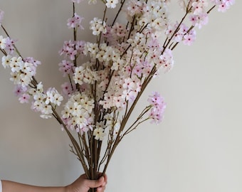39" Artificial Cream Pear Blossom Branch, Faux Spring Plant Stem, DIY Centerpieces | Floral | Wedding/Home Decoration | Gifts For Her