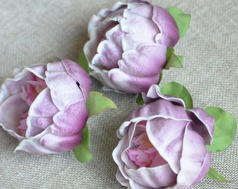 Purple Peony Blooms Real Touch Flowers Peonies DIY Cake Toppers Peonies Heads Wedding Decorations