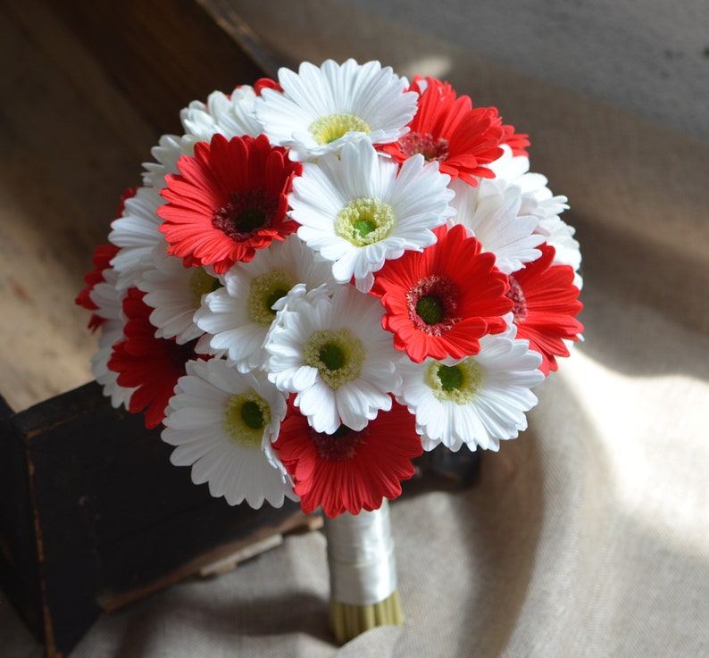 Burgundy Gerbera Daisy Wedding Bouquet