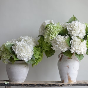 20&quot; Real Touch Green/White Hydrangea Stem, Luxry Realistic Artificial Flowers, DIY Floral, DIY Wedding/Home/Kitchen Floral Arrangement| Gift