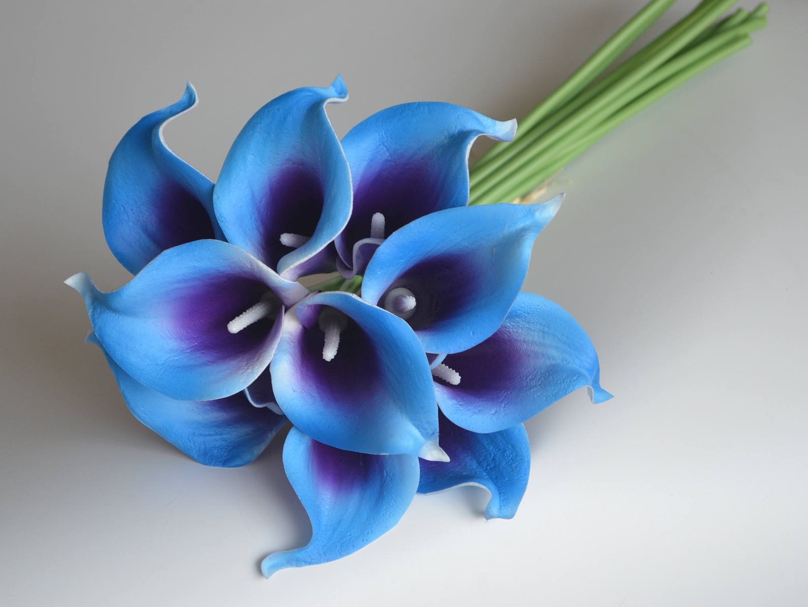 Royal Blue Purple Picasso Calla Lilies Real Touch Flowers Etsy