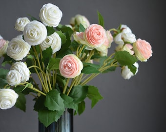 Small White Ranunculus, Soft Peach Ranunculus, Fake Artificial Ranunculus, Wedding Flowers Bouquets Make, Wedding Table Centerpieces