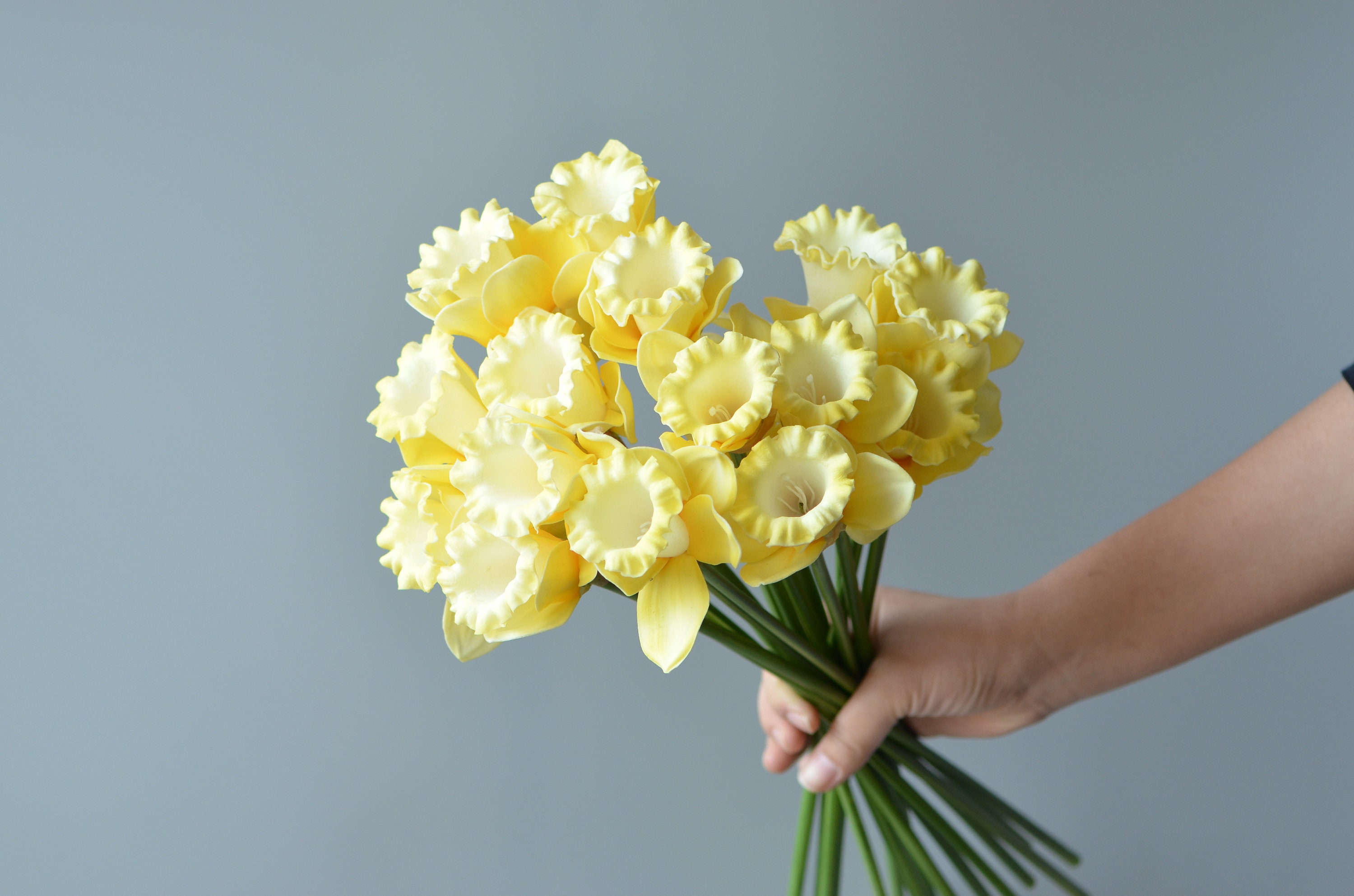 Yellow Daffodils PU Real Touch Flowers Artificial Daffodils Etsy UK